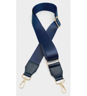 Çanta Aksesuar Suni Derili Polyester Kolon 120X4 Cm Lacivert Light Gold Metalli