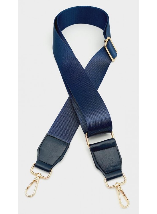 Çanta Aksesuar Suni Derili Polyester Kolon 120X4 Cm Lacivert Light Gold Metalli
