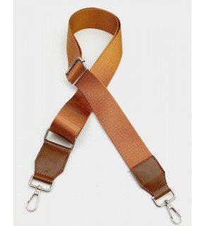 Çanta Aksesuar Suni Derili Polyester Kolon 120X4 Cm Taba Gümüş Metalli