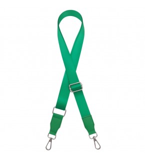 Çanta Aksesuar Suni Derili Polyester Kolon 150x3 cm Koyu Yeşil Renk Gümüş Metalli