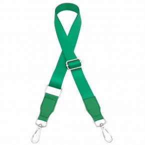 Çanta Aksesuar Suni Derili Polyester Kolon 150x3 cm Koyu Yeşil Renk Gümüş Metalli