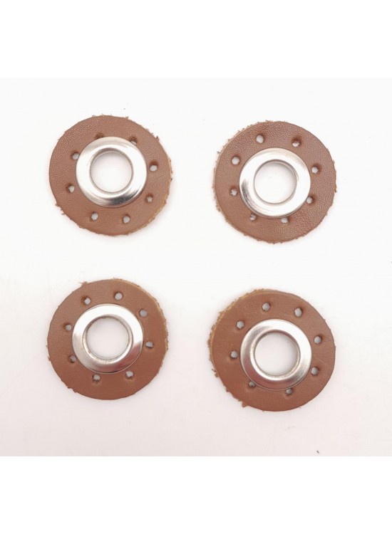 Çanta Aksesuar Sütlü Kahve Gerçek Derili 4 lü Kuşgözü Gümüş