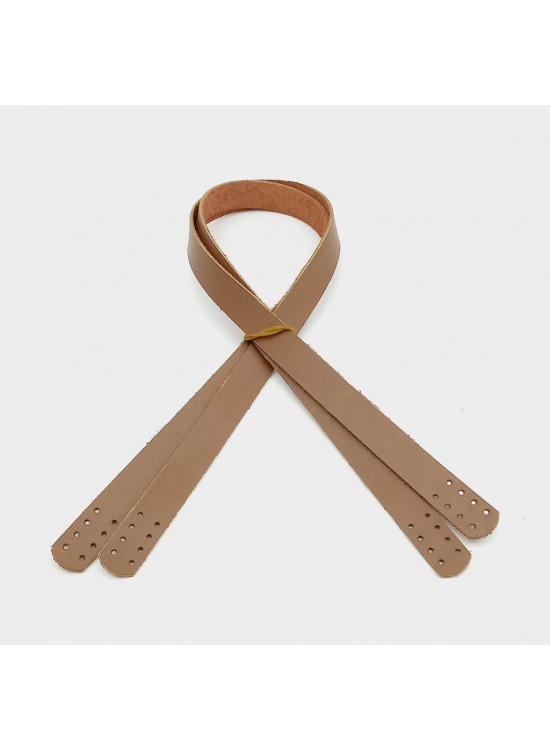 Çanta Aksesuar Sütlü Kahve Renk Gerçek Deri 70X2 Cm Çift Sap