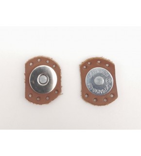 Çanta Aksesuar Sütlü Kahve Renk Gerçek Derili Oval Kenar Mıknatıslı Çıtçıt Gümüş Metalli