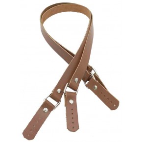 Çanta Aksesuar Sütlü Kahve Renk Karedört Model Gerçek Deri Çanta Sapı (Gümüş Metal)