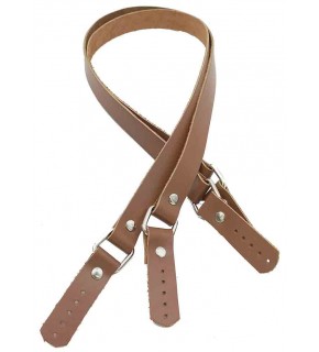 Çanta Aksesuar Sütlü Kahve Renk Karedört Model Gerçek Deri Çanta Sapı (Gümüş Metal)