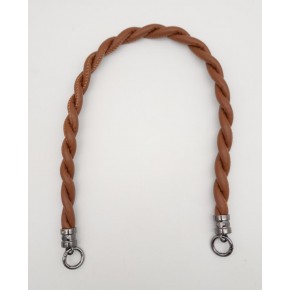 Çanta Aksesuar Taba 10 mm Suni Deri İpli Çanta Sapı Füme Metalli