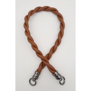 Çanta Aksesuar Taba 10 mm Suni Deri İpli Çanta Sapı Füme Metalli