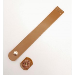 Çanta Aksesuar Taba 18x2.3 cm Luna Gerçek Deri Düz Çanta Kapağı Light Gold Metalli