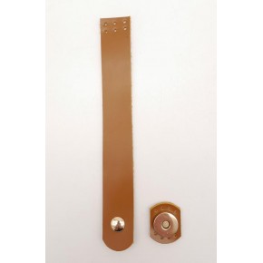 Çanta Aksesuar Taba 18x2.3 cm Luna Gerçek Deri Düz Çanta Kapağı Light Gold Metalli