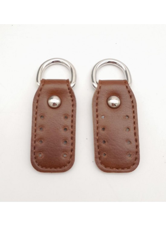 Çanta Aksesuar Taba Çift Kat Dikişli Suni Deri Sapucu Böce Gümüş Metalli