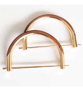 Çanta Aksesuar Taba Derili Üveyik Model Metal Çanta Sapı