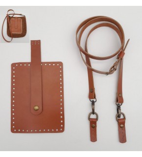 Çanta Aksesuar Taba Gerçek Deri 130x1.5 cm Ayarlı Saplı Mini Bag Çanta Seti Antik Metalli