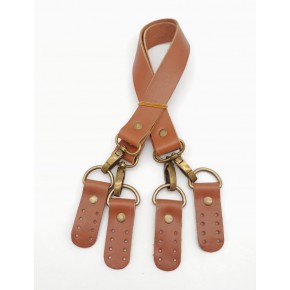 Çanta Aksesuar Taba Gerçek Deri 55 Cm Çift Sap Misu Model Antik Metal