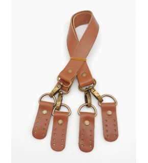 Çanta Aksesuar Taba Gerçek Deri 55 Cm Çift Sap Misu Model Antik Metal