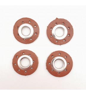 Çanta Aksesuar Taba Gerçek Derili 4 lü Kuşgözü Gümüş