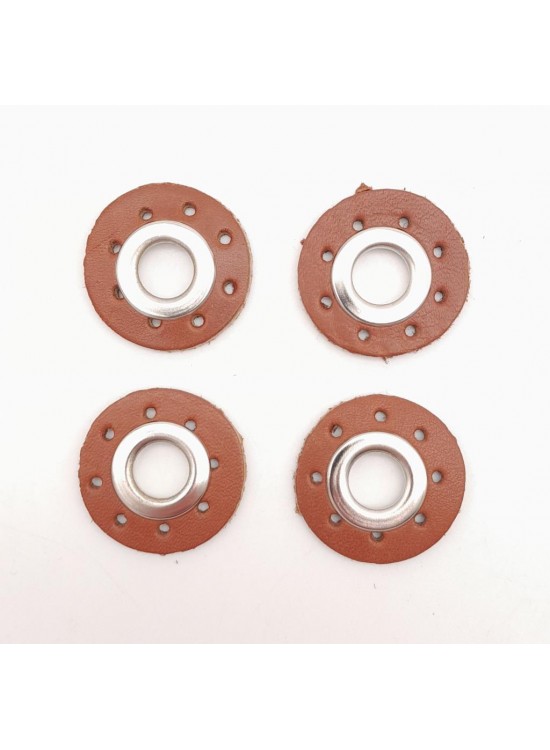 Çanta Aksesuar Taba Gerçek Derili 4 lü Kuşgözü Gümüş