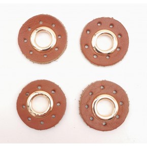 Çanta Aksesuar Taba Gerçek Derili 4 lü Kuşgözü Light Gold