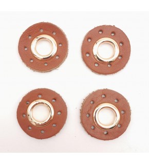 Çanta Aksesuar Taba Gerçek Derili 4 lü Kuşgözü Light Gold