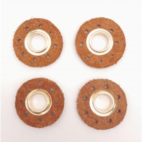 Çanta Aksesuar Taba Gerçek Derili 4 lü Kuşgözü Light Gold