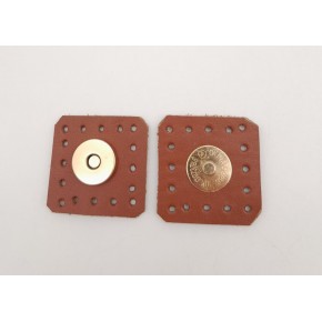 Çanta Aksesuar Taba Gerçek Derili Kare Mıknatıslı Çıtçıt Light Gold Metalli