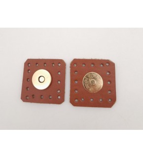 Çanta Aksesuar Taba Gerçek Derili Kare Mıknatıslı Çıtçıt Light Gold Metalli