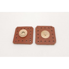 Çanta Aksesuar Taba Gerçek Derili Kare Mıknatıslı Çıtçıt Light Gold Metalli