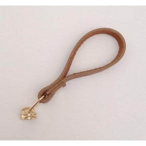 Çanta Aksesuar Taba Gerçek Derili Light Gold Döngülü Fermuar Başı