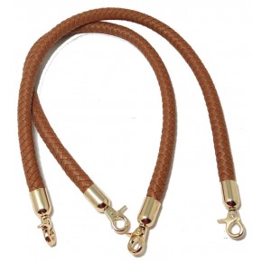 Çanta Aksesuar Taba Örme Çanta Sapı Light Gold Metal