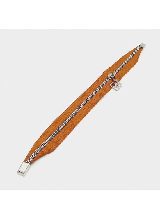 Çanta Aksesuar Taba Renk 35 Cm Stoplu Fermuar Gümüş Metal