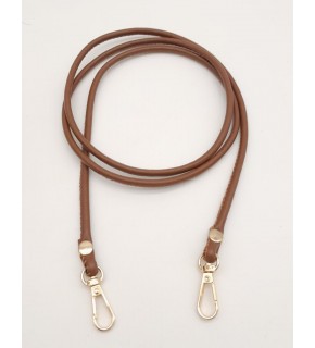 Çanta Aksesuar Taba Renk 5 mm Suni Deri Spagetti Model Çanta Sapı Light Gold Metal