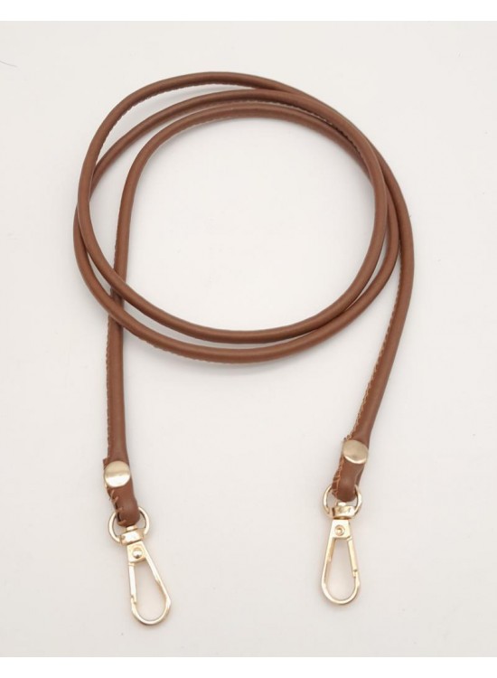 Çanta Aksesuar Taba Renk 5 mm Suni Deri Spagetti Model Çanta Sapı Light Gold Metal