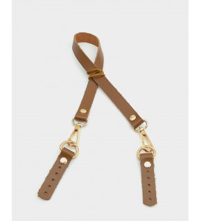Çanta Aksesuar Taba Renk 60x1.5 cm Gerçek Deri Çanta Sapı (Light Gold Metal)