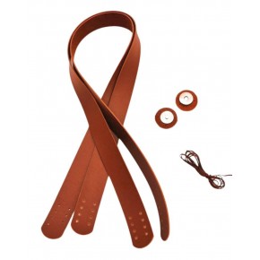 Çanta Aksesuar Taba Renk 70x2.4 cm Çift Çanta Sapı, Gümüş Aparatlı Mıknatıs, 2 Metre Dikme İpi