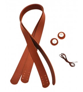 Çanta Aksesuar Taba Renk 70x2.4 cm Çift Çanta Sapı, Gümüş Aparatlı Mıknatıs, 2 Metre Dikme İpi