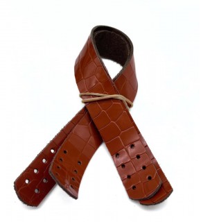 Çanta Aksesuar Taba Renk Croco Desen  30x2  cm Gerçek Deri Çanta Sapı