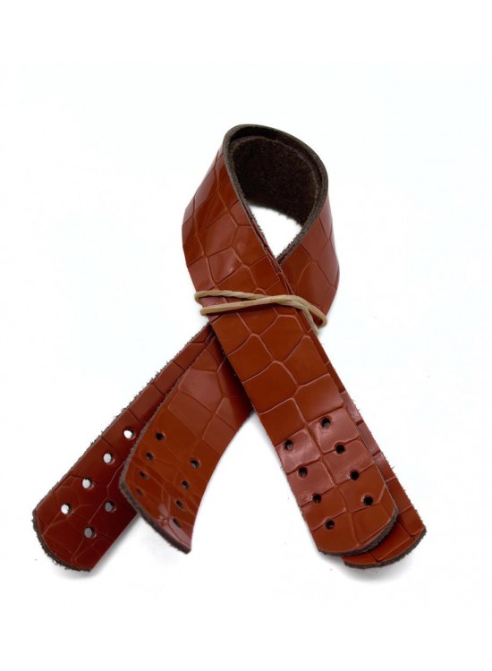 Çanta Aksesuar Taba Renk Croco Desen 30x2 cm Gerçek Deri Çanta Sapı Çanta Aksesuar Taba Renk Croco Desen 30x2 cm Gerçek Deri Çanta Sapı