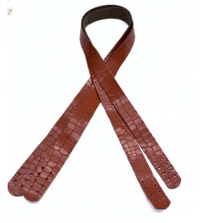 Çanta Aksesuar Taba Renk Croco Desen Deri 70x2 cm  Çift  Çanta Sapı