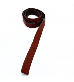 Çanta Aksesuar Taba Renk Croco Desen Gerçek Deri 100x2 cm Şerit  Deri