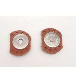 Çanta Aksesuar Taba Renk Gerçek Derili Oval Kenar Mıknatıslı Çıtçıt Gümüş Metalli