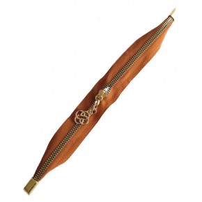 Çanta Aksesuar Taba Renk Stoplu Fermuar Light Gold Metal 35 Cm