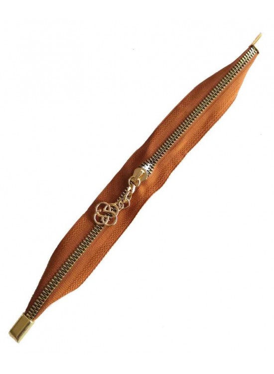 Çanta Aksesuar Taba Renk Stoplu Fermuar Light Gold Metal 35 Cm