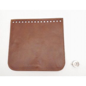 Çanta Aksesuar Taba Renk Suni Deri 16.5X16 Cm Çanta Kapağı Gümüş Metalli