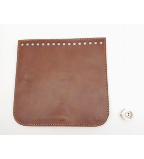 Çanta Aksesuar Taba Renk Suni Deri 16.5X16 Cm Çanta Kapağı Gümüş Metalli