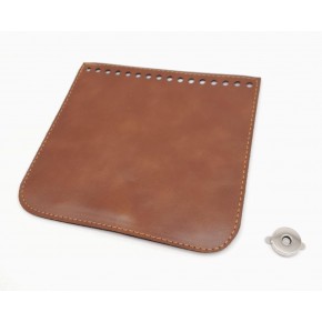 Çanta Aksesuar Taba Renk Suni Deri 16.5X16 Cm Çanta Kapağı Gümüş Metalli