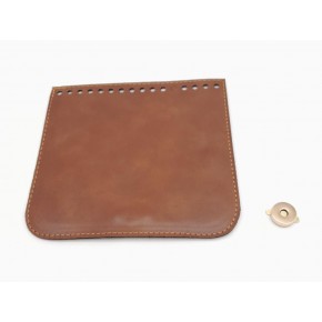 Çanta Aksesuar Taba Renk Suni Deri 16.5X16 Cm Çanta Kapağı Light Gold Metalli