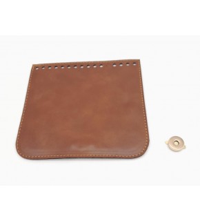 Çanta Aksesuar Taba Renk Suni Deri 16.5X16 Cm Çanta Kapağı Light Gold Metalli