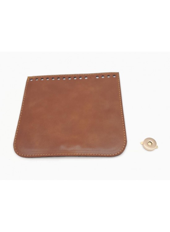 Çanta Aksesuar Taba Renk Suni Deri 16.5X16 Cm Çanta Kapağı Light Gold Metalli