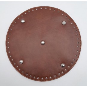 Çanta Aksesuar Taba Suni Deri 22 cm Yuvarlak Çanta Tabanı Gümüş Metalli