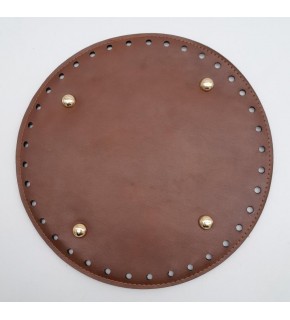 Çanta Aksesuar Taba Suni Deri 22 cm Yuvarlak Çanta Tabanı Light Gold Metalli